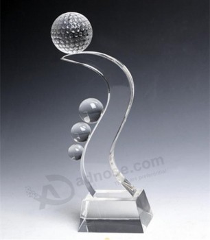 оптовые подгонянные высокие-конец дешевый стеклянный акрил награды кристалл пустой glof трофей (кс04023)