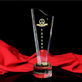 Wholesale customized high-end Cheap Crystal Glass Trophy Craft for Souvenir with cheap price