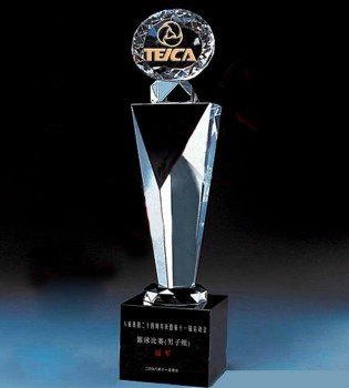 批发定制高-结束空白k9透明玻璃钻石奖水晶奖杯
