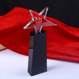 Wholesale customized high-end Customized New Design Top Quality Black Star Crystal Trophy and cheap price