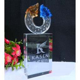 Wholesale customized high-end Glass Colored Popular Promotional Crystal Craft Crystal Award
