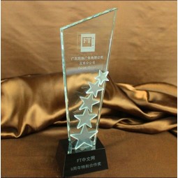 Wholesale customized high-end Cheap Crystal Glass Star Trophy for Souvenir