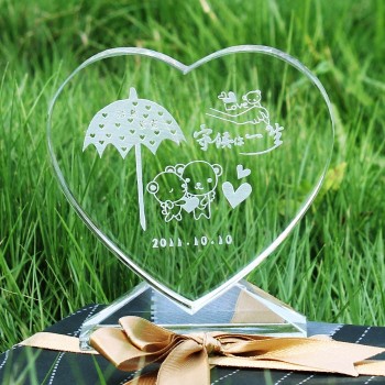 Wholesale customized high-end Crystal Heart Award for Love-Gift