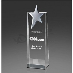 оптовые подгонянные высокие-End новый дизайн дешевый награда звезда кристалл трофей (кс014)