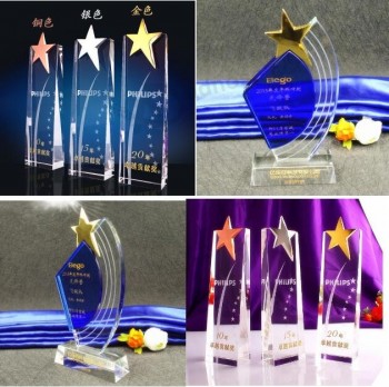 Wholesale customized high-end Crystal Souvenir Gift Crystal Star Trophy