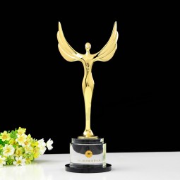 Wholesale customized high-end Sports Champions Trophy Oscar Costumized Logo Words Trophies Awards Gift