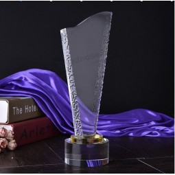 2017 Al por mAyor personAlizAdo Alto-FinAlizA trofeos de premios de cristAl exquisito pArA souvenir de negocios (KAnsAs04061)