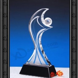 2017 Al por mAyor personAlizAdo Alto-FinAl distintivo trofeo de cristAl de vidrio de golf pArA el regAlo de negocios (KAnsAs04065)