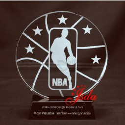 2017 Wholesale customized high-end NBA Crystal Glass Trophy Craft for Basketball