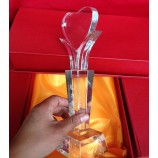 2017 Wholesale customized high-end Promotion High Quality Clear Creative Crystal Trophy Awards for Achievement Award