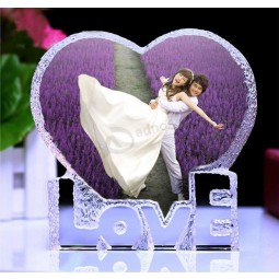 2017 Wholesale customized high-end Cheap Crystal Heart Photo Frames for Birthday &Wedding Favor Gift