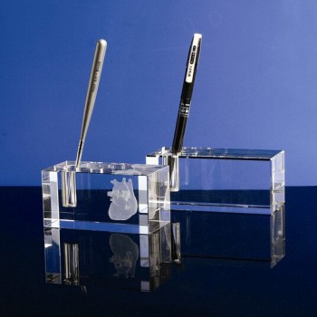 2017 оптовые подгонянные высокие-End монокристаллическое стекло держатель для ручки для украшения офиса
