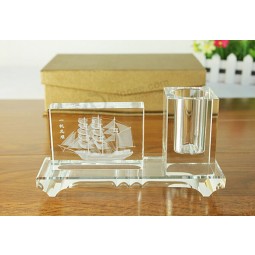 2017 Wholesale customized high-end Crystal Business Set for Corporate Gifts Crystal Pen Holder