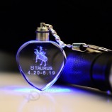 2017 批发定制高-结束纪念品礼品激光雕刻水晶钥匙扣与led灯 (KS23101)