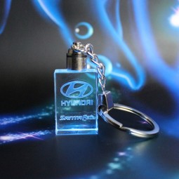 Wholesale customized high-end LED Laser Keychain for Brithday Crystal 3D Laser Keychain with cheap price