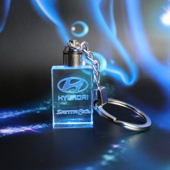 Wholesale customized high-end LED Laser Keychain for Brithday Crystal 3D Laser Keychain with cheap price