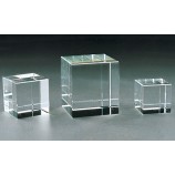 Cube en verre de bloc de verre blanc personnalisé pour gravure laser 3d en gros