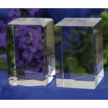 Bloco de cristal k9 transparente 3d gravado a laser cubo de cristal para impressão a cores barato por atacado