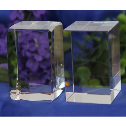 Transparent K9 Crystal Block 3D Laser Engraved Crystal Cube for Color Print Cheap Wholesale