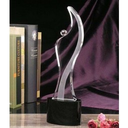 Arte de cristal-Premio de trofeo de escudo de cristal al por mayor barato
