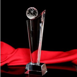 Troféu de troféu de golfe de cristal para corporação de vencedor de competição barato por atacado
