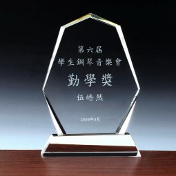 Trophée personnalisé de cristal de gravure de laser de gravure avec le logo fait sur commande