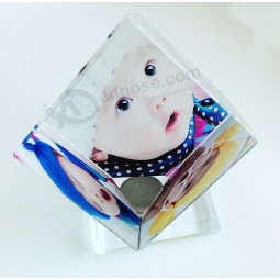 Cheap Wholesale Crystal Glass Cube Block Souvenirs for Baby Birth