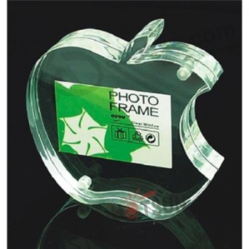 Venda por atacado personalizado de alta-Fim ph-134 quadro de foto de forma de maçã acrílica clara