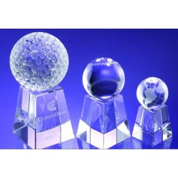 Crystal Award Crystal Trophy with Golfball Football Basketball Tennis Soccer Cheap Wholesale
