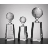 Cristal golf award troféu lembrança cristal golf trophy barato por atacado