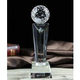 Premio de trofeo de golf barato personalizado con material cristalino al por mayor barato