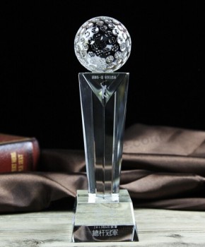 Prix de trophée de golf pas cher personnalisé avec matériel en cristal pas cher en gros