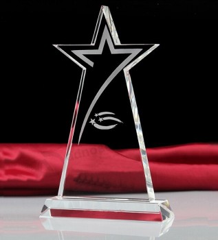 Alta qualidade lembrança estrela cristal prêmio troféu barato por atacado