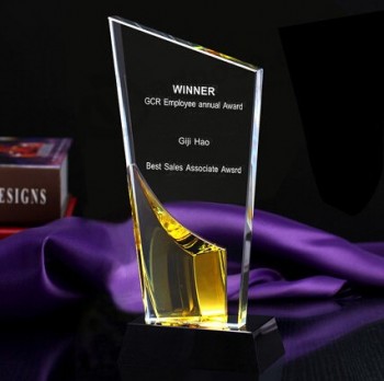 Premio de trofeo de cristal de bloque de sandblasting individual al por mayor