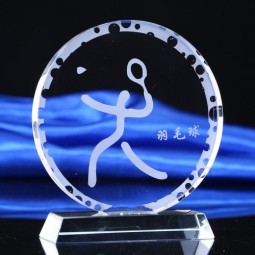 Projeto de prêmio de troféu de cristal de vidro por atacado barato