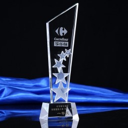 El juego de trofeos de cristal personalizado concede la medalla de honor pentacético al por mayor barato