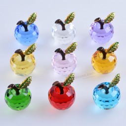40mm Crystal Apple of Paperweight for Home Decoration Wedding Favor Gift Cheap Wholesale
