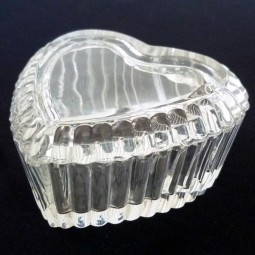 Caixa de jóias de cristal, lembrança de casamento caixa de jóias de vidro barato por atacado