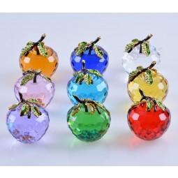 60мм Various Color in Stock Glass Crystal Apple Birthday Gift Cheap Wholesale