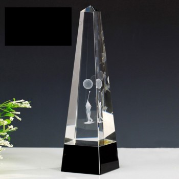 Grado superior óptico k9 obelisco cristal premio trofeo barato al por mayor