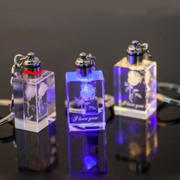 Custom Wedding Favor Gift Crystal LED Keyring, Glass Key Ring Wholesale