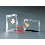 Relógio de vidro de cristal de favor de casamento paperweight souvenir barato por atacado