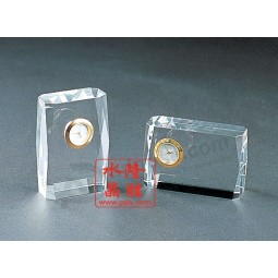 Horloge en verre de cristal de presse-papiers mariage faveur souvenir bon marché en gros