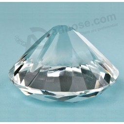 Carrinho de cartão de cristal de forma de diamante, titular do cartão de vidro barato por atacado