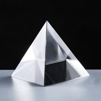 Prêmio pirâmide de cristal, pirâmide de cristal logotipo personalizado troféu barato por atacado