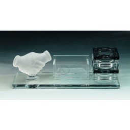 Office Set Promotional Crystal Glass Name card Holder Cheap Wholesale
