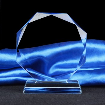 Cristal octágono premios cristal premio al por mayor barato