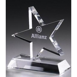 Factory Wholesale Crystal Glass Star Award Trophy for Gift