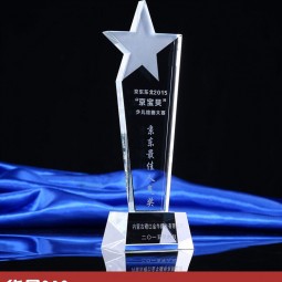 Fábrica personalizada vender estrela cristal prêmio troféu para decoração