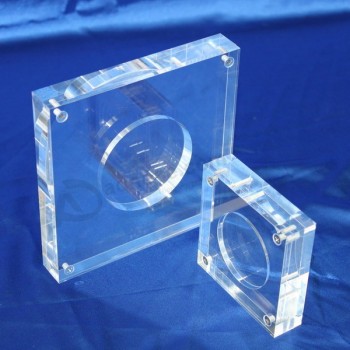 Wholesale Customized high-end Clear Screw Acrylic Display Coin Holder